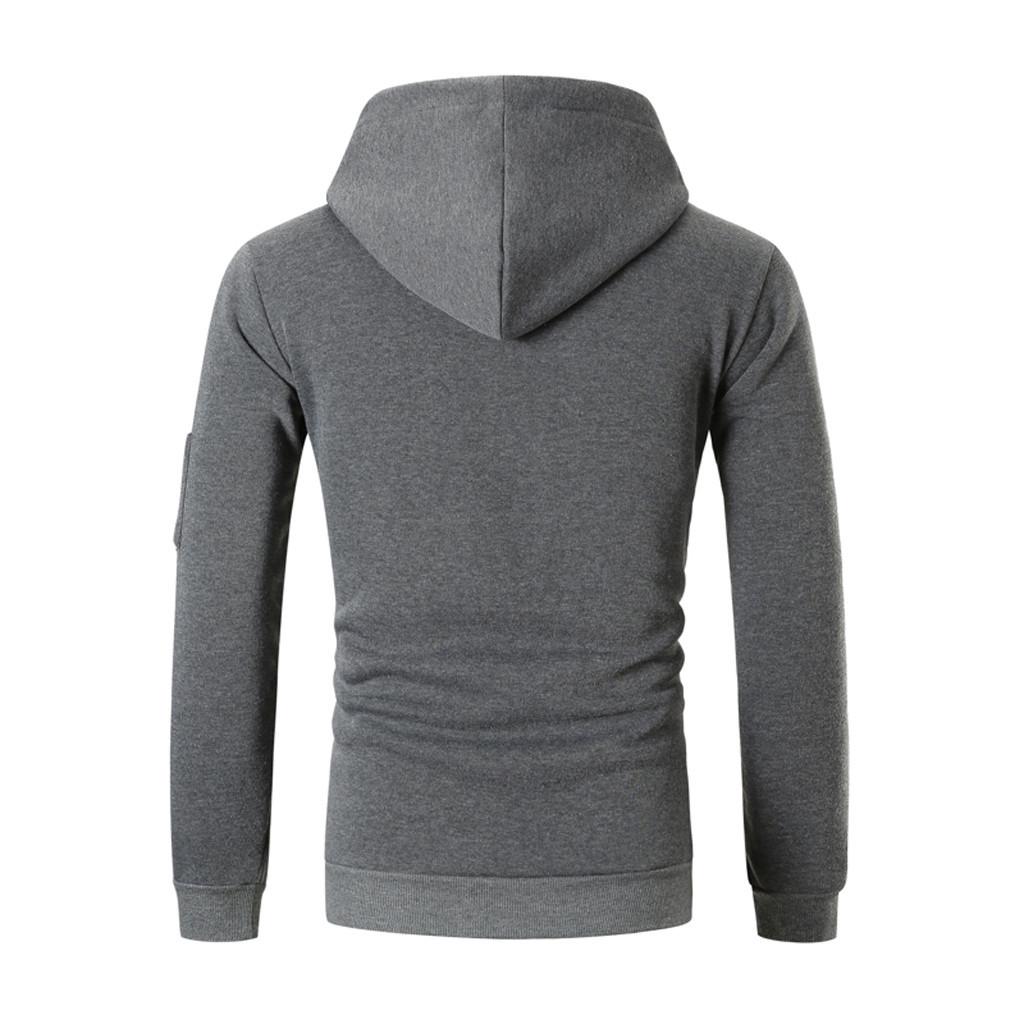 Felpa con Cappuccio da Uomo Nuova Moda Giuntura Zip Stampa Top Tuta Sportiva