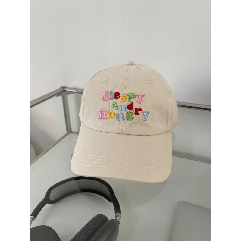 

Candy-colored women s spring-summer Korean-style soft-top sunshade baseball cap, versatile and cute, with letter embroidery, duckbill cap for Adjustable（56-58cm） бежевый