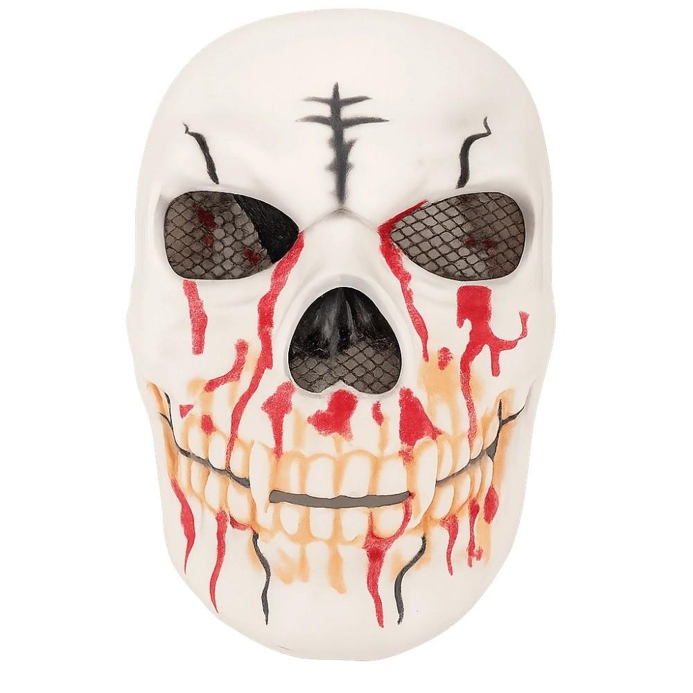 Adjustable Moving Mouth Skull Mask Bloody Effect Scary Skull Headgear  Masquerade Party