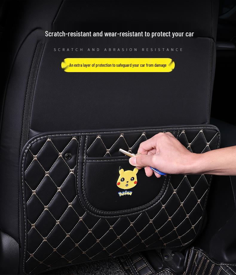 Children's Car Seat Back Protector: Creative Cartoon Kick & Scuff Guard