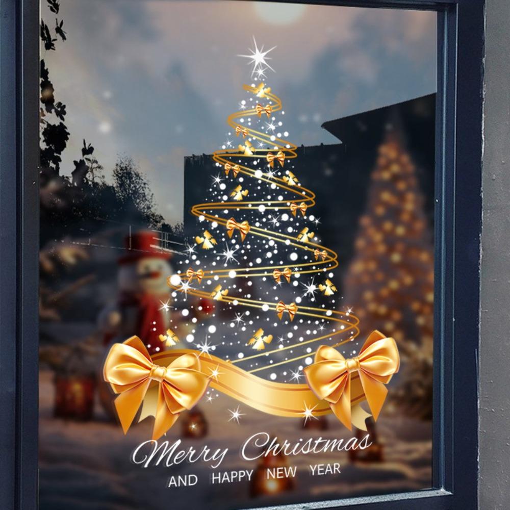 Double-Sided Printed Christmas Tree Electrostatic Stickers Christmas Tree Window Decal Store