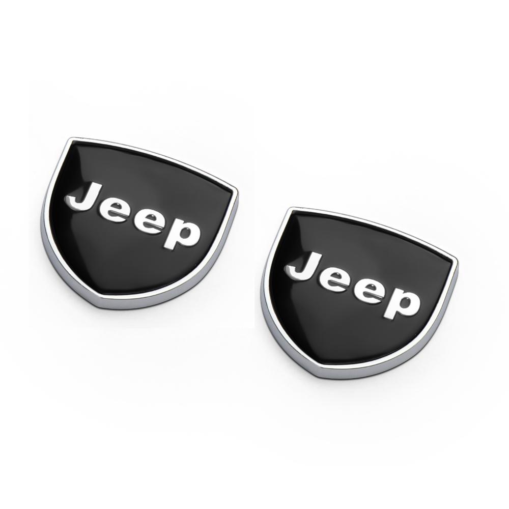 1/2pcs Car Metal Shield Body Trunk Emblem Stickers Decoration For Jeep Renegade Wrangler Compass Grand Cherokee Gladiator Trail AMQ1