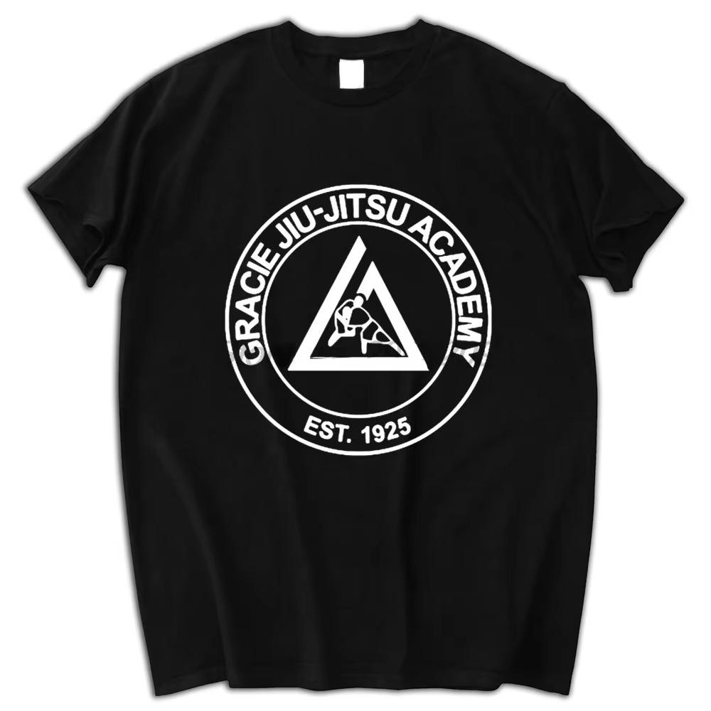 

Мужская повседневная футболка Gracie Brazilian Jiu Jitsu Футболка Крутой топ BJJ Искусства Графические футболки Мужской досуг Свободные топы Футболки оверсайз XXXXXL чёрный