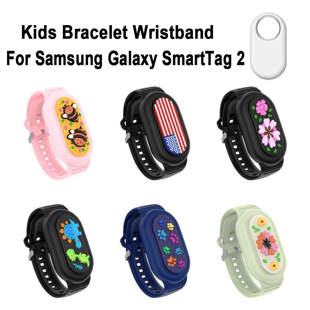 Pulseira de Silicone para Crianças Suporte de Pulseira à Prova d'Água Pulseira Infantil de Reposição Capa de Desenho Animado para Samsung Galaxy SmartTag 2
