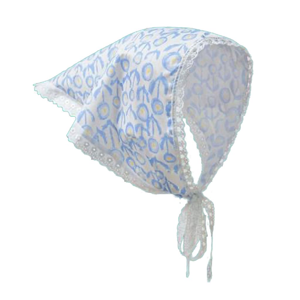 Eleganter Dreieckstuch mit Blumenmuster Atmungsaktives Kopftuch für Damen Französische Kopfbedeckung für Musikfestival