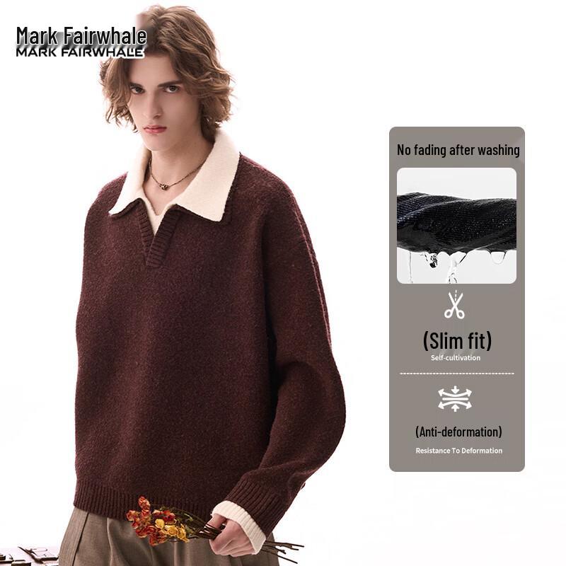 Mark Fairwhale Men's American Vintage Wool Blend Polo Sweater