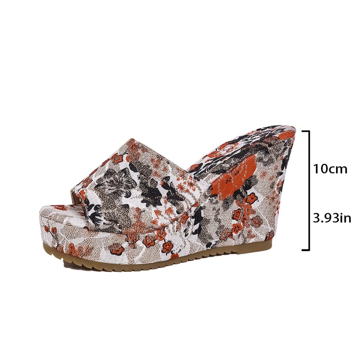 

2025 Новые летние модные женские туфли большого размера с одним словом на толстом каблуке с покатым дном 43 оранжевый