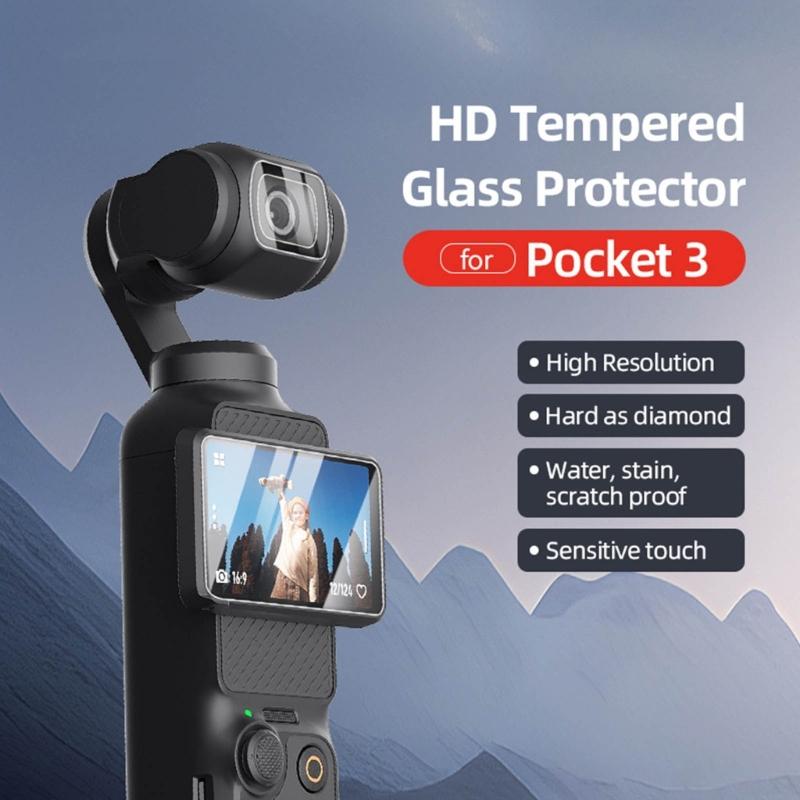 Shockproof High Definition Screen Guard 2.5D Rounded Edges Bubble Less Installation for Pocket 3 Enhancing Durability