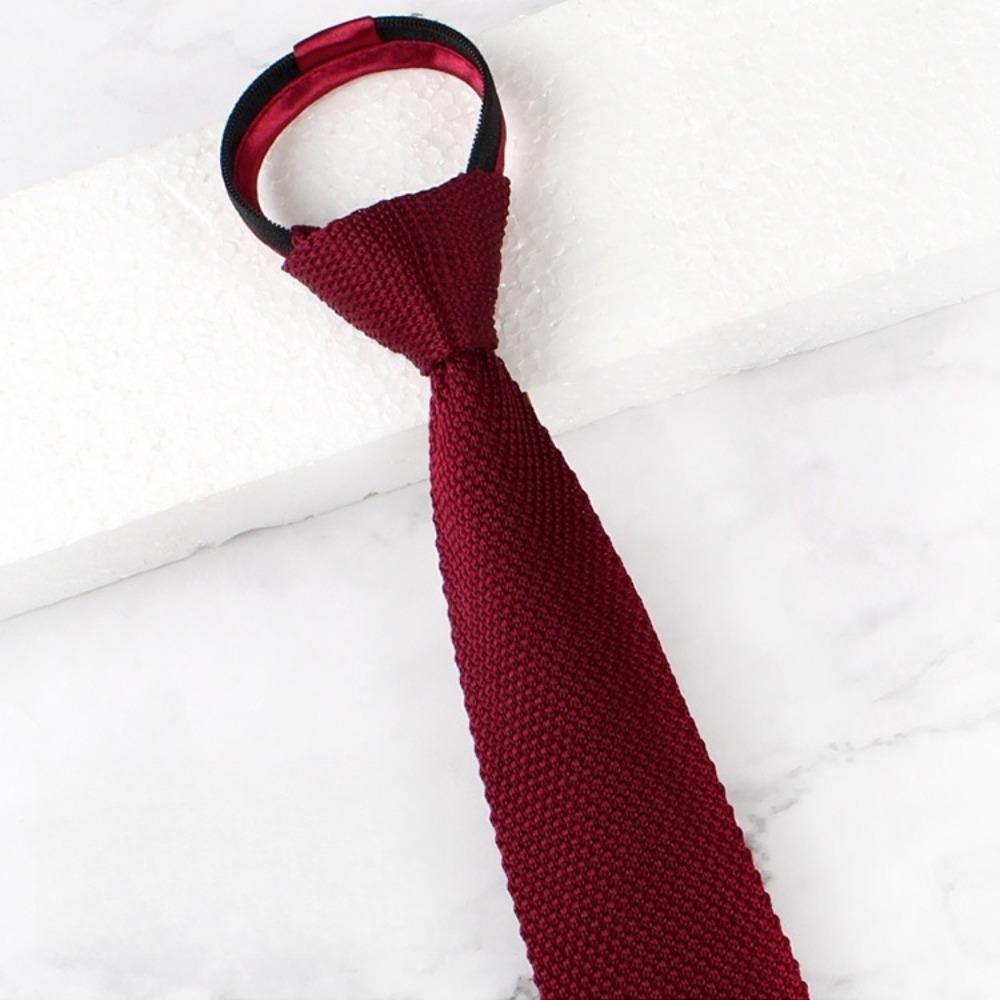 Adjustable Lazy Men Knot-free Tie Flat Head Automatic Zipper Necktie  Suit Accessories