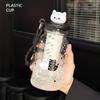 Stylish Summer Water Cup: Large-Volume, Heat-Resistant Plastic with Tea Infuser and Straw for Students