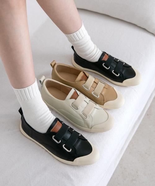 [Pink Elephant] Vol.2 Heygel Banding Leather Sneakers 45838 Black-230