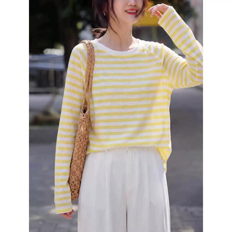 Basic House Women's Striped Long Sleeve T-shirt