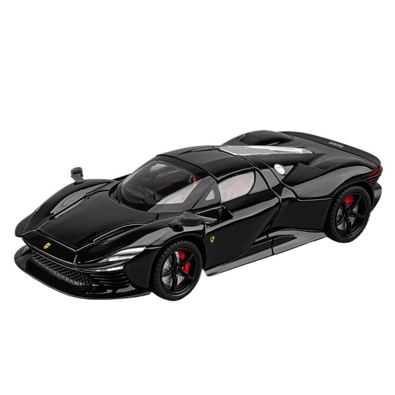 

1/24 Модель спортивного автомобіля Ferrari SP3 Daytona з литого металу, Литі металеві гоночні суперкари, Модель автомобіля, Симуляція, Звук, Світло, Дитяча іграшка, Подарунок чорний