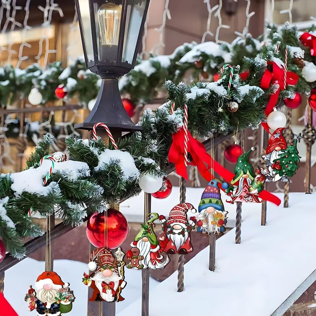 Set Wooden Christmas Dwarf Gnome Decoration Christmas Tree Decoration Wooden