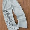 Pantaloni Casual Sportivi da Strada Unisex, Pantaloni Larghi Ampi, Moda Fitness, Pantaloni Dritti Larghi Stampati con Lettere Super Nere