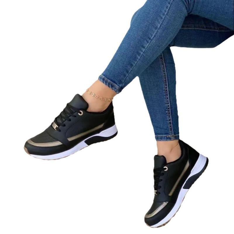 Large size women's shoes spring and autumn new platform casual lace-up women's sneakers