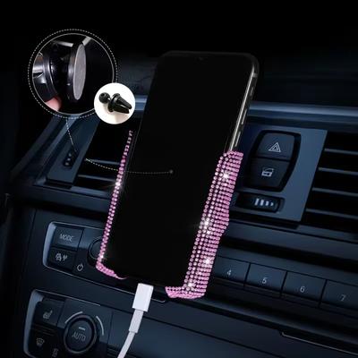 Elmas Cep Telefonu Tutucu Araba Trend Navigasyon Sevimli Çift Fonksiyonlu Trend Araba Braketi Elmas Aksesuarlar İç Mekan Aletleri