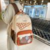 Korean Version of Schoolbag for Female Junior High School Students, Cute Transparent Pain Bag, Large-capacity Computer Backpack, Versatile St