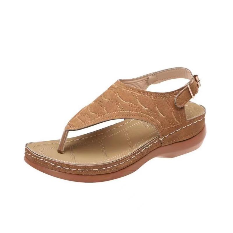 

Fashion New Roman Style Buckle Belt Female Breathable Sandals Women Sandals Summer Shoes Open Toe Platform Lightweight Shoes Size 35-43 43 шоколадный