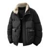 Winter Herren Baumwolljacke, Dicke Daunenbaumwolljacke, Slim Fit Baumwolljacke, Pelzkragen, Umlegekragen, Dicke Jacke