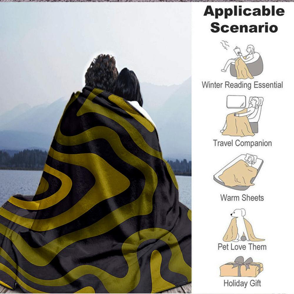 1pc Abstract Wave Pattern Blanket Warm, Cozy, And Soft, Suitable for Sofas, Beds, Cars, And Office Use.Perfect for Camping And Travel, Making It a Gre