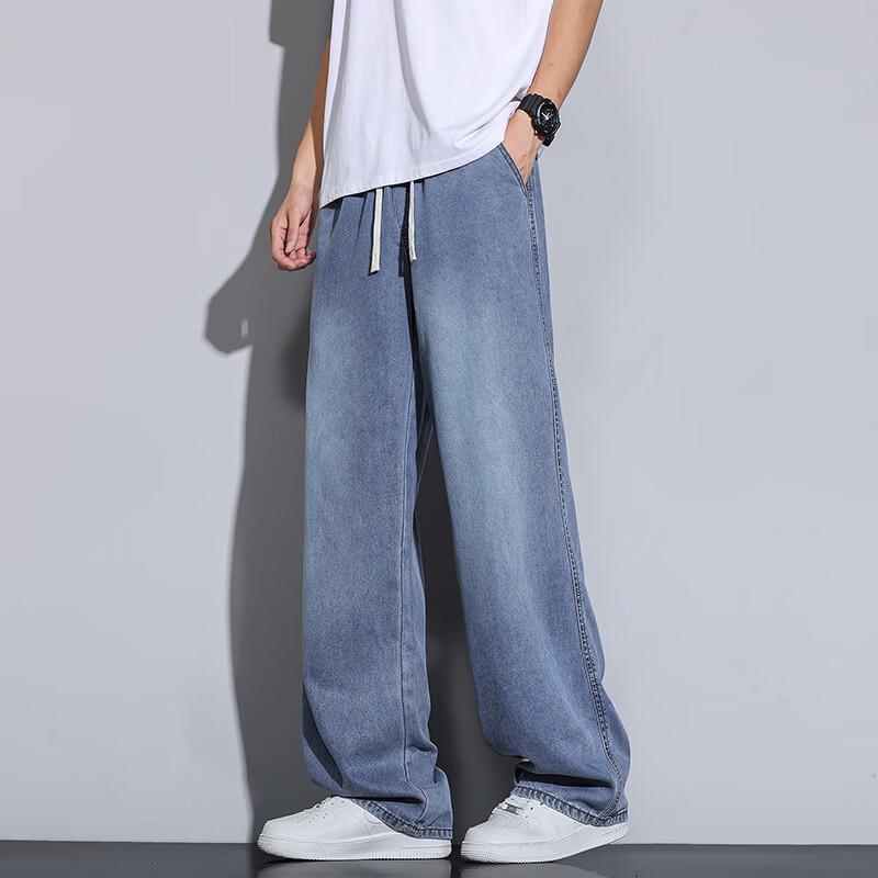 Men's Summer Ice-Feel Lyocell Loose Straight-Leg Jeans