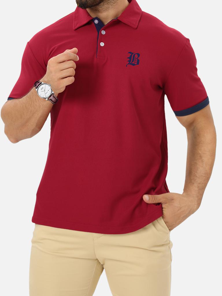 Men's Polo Casual Work T Shirts Quick Dry Short Sleeve Golf Shirt for Outdoo