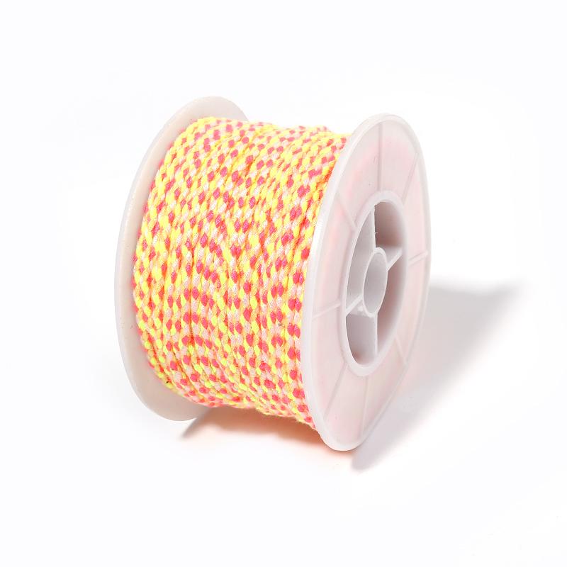25M/Roll Colorful Cotton Thread Rope Four-Strand Braided Twist Cord for Jewelry Making DIY Bracelet Decoration Lanyard Supplies