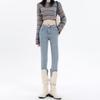 Simple High-waisted Small-footed Jeans for Women's 2025 New Elastic, Slim-fitting and Skinny Pencil Jeans Are Trendy