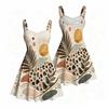 Women Plus Size Spaghetti Strap Off Shoulder Dress Modern Abstract Geometric Rainbow Leaf Print Swing Dress