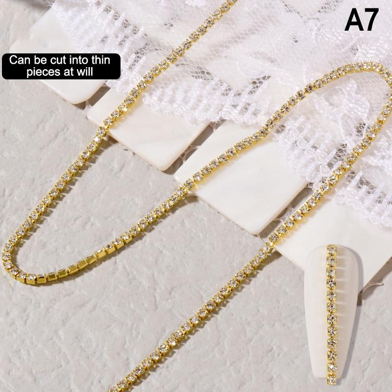 

Роскошные цепочки для ногтей длиной 25 см, шармы разных размеров, масштабируемые, блестящие, с бриллиантами, для маникюра, сделай сам