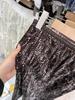 Elegant Coffee Sequin Mermaid Midi Skirt for Women - 2025 Autumn/Winter Collection