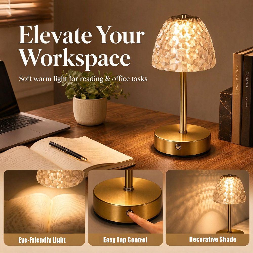 Nordic Style Touch Control Lamp Dimmable Gold Bedside Lamp Modern Nightstand Light Restaurant
