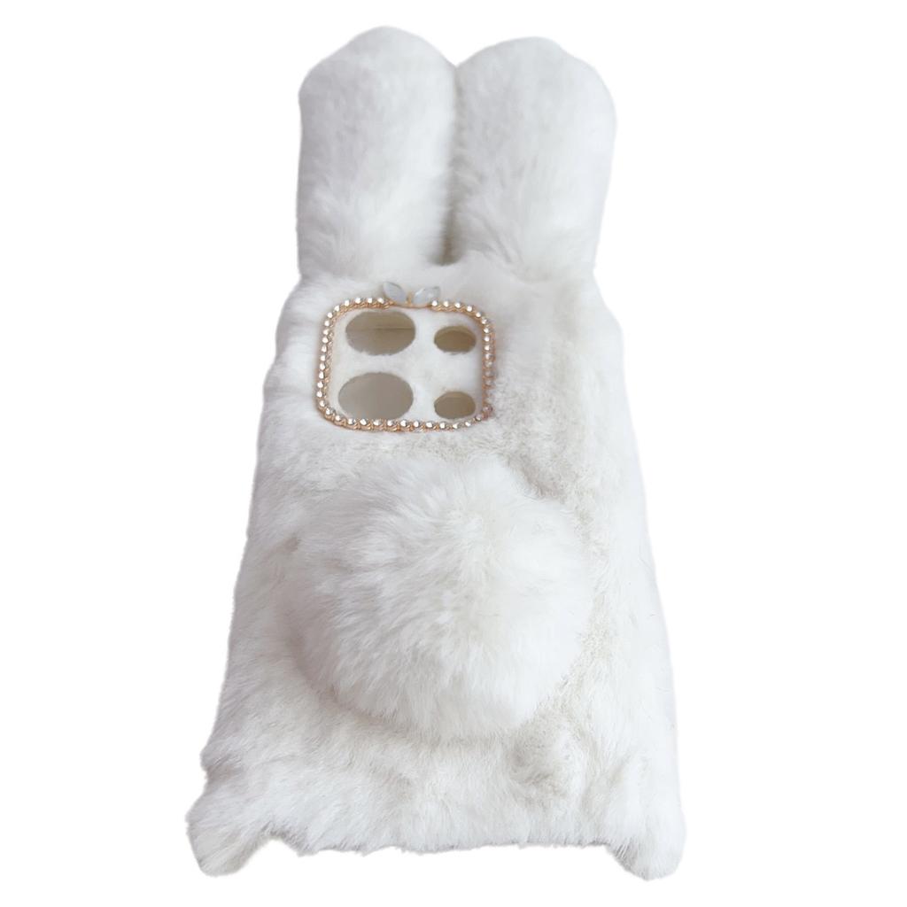 For Xiaomi Redmi Note 13 Pro 4G/Poco M6 Pro 4G TPU Case 3D Bunny Ears Furry Hairball Back Phone Cover