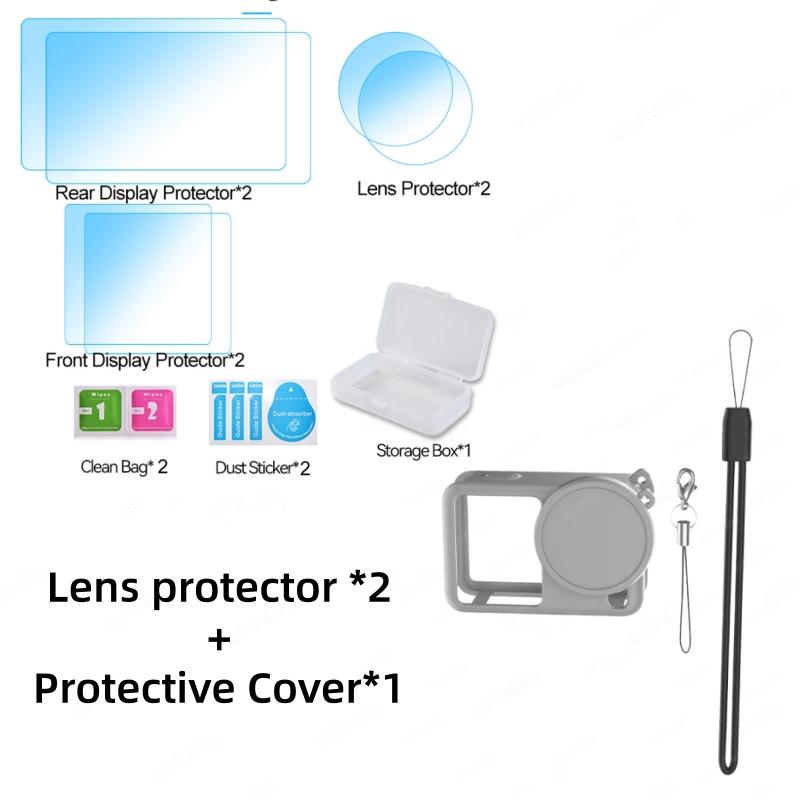 Silicone Protective Cover for DJI Osmo Action 6 Camera Accessories Full Protector Case With Scratch-proof Lens Cap Sleeve