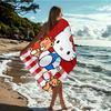 2D Flat Sanrio Hello Kitty Cartoon Pattern Beach Towel,Quick-Dry and Highly Absorbent,Suitable for Beach,Swimming