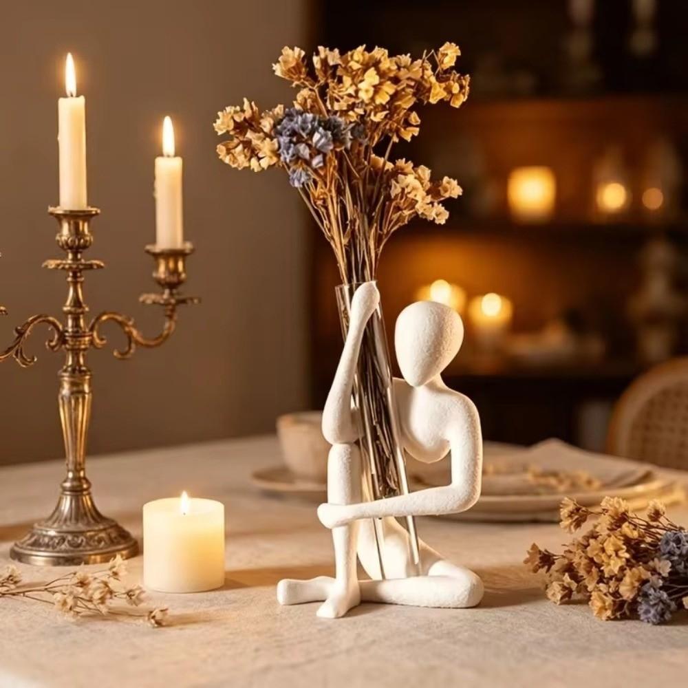 3D Printed Desktop Ornaments Abstract Flower Vase Thinker Sculpture  Art Collectible