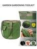 1PC Waterproof Canvas, Grass Green Hand-Held Garden Tool Bucket Bag, Tool Storage Bag, Camping Outdoor Storage Basket