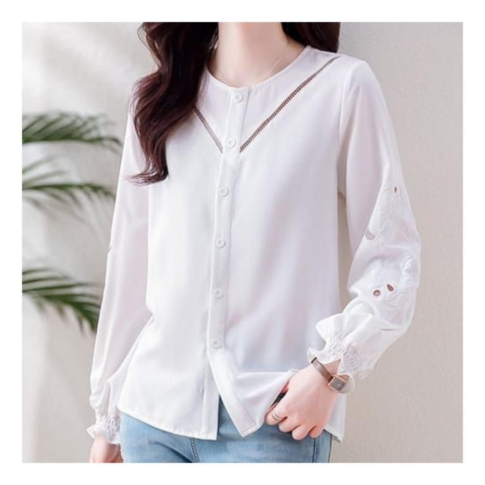 Navava Long Sleeve Blouse Round Neck Nb1979