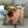 Custom Chow Chow Dog Pillowcase Cartoon Girl Wedding Decorative Cotton Linen Pillow Case For Home Pillow Cover 45X45Cm One Side