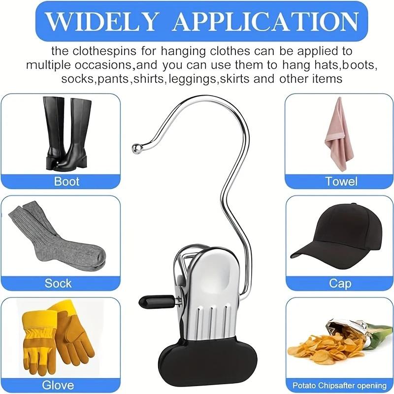 30pcs Stainless Steel Space-Saving Hanger Clips - Versatile Organizer for Hats, Shoes, Pants | Durable & Portable