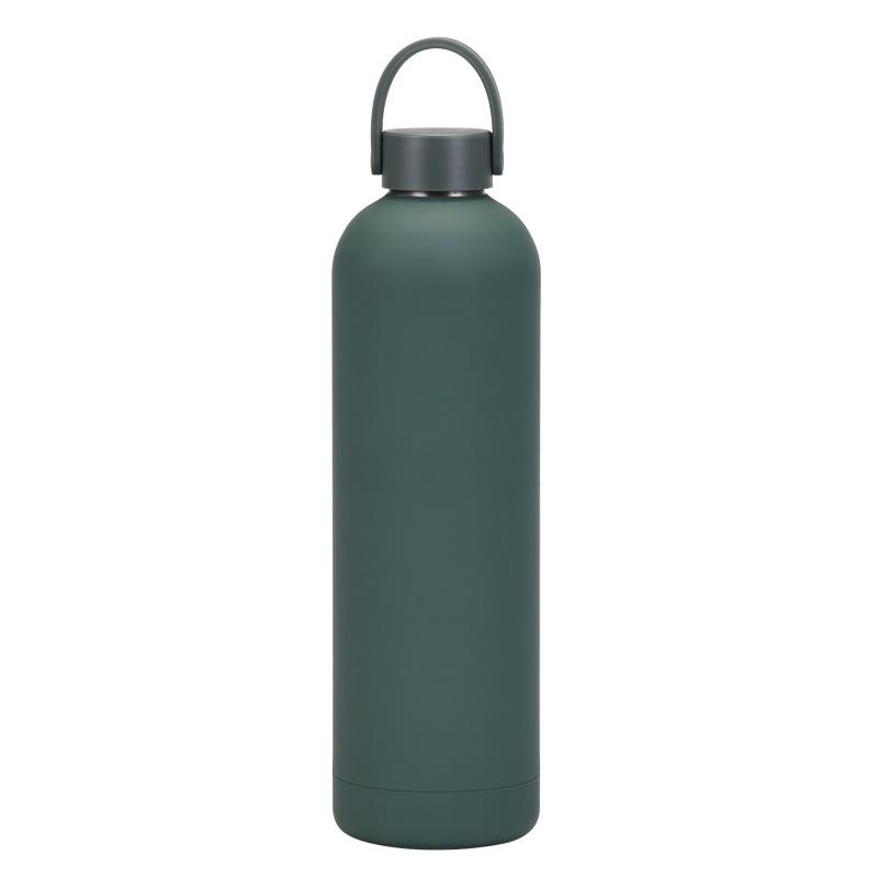 1000 ml doppelwandige Edelstahl-Thermoskanne mit tragbarem Griff für den Außenbereich, einfache Sport-Wasserflasche mit kleiner Öffnung