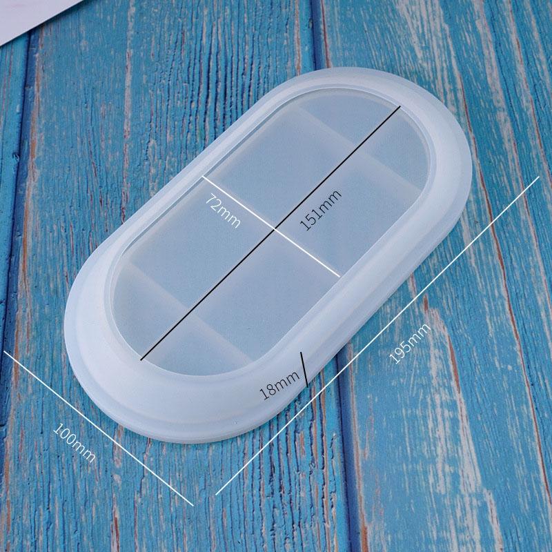 Silicone Gypsum Storage Tray Molds Oval Shape Jewelry Display Dish Concrete Cement Mold Handmade Resin Coaster Making Mould Tool