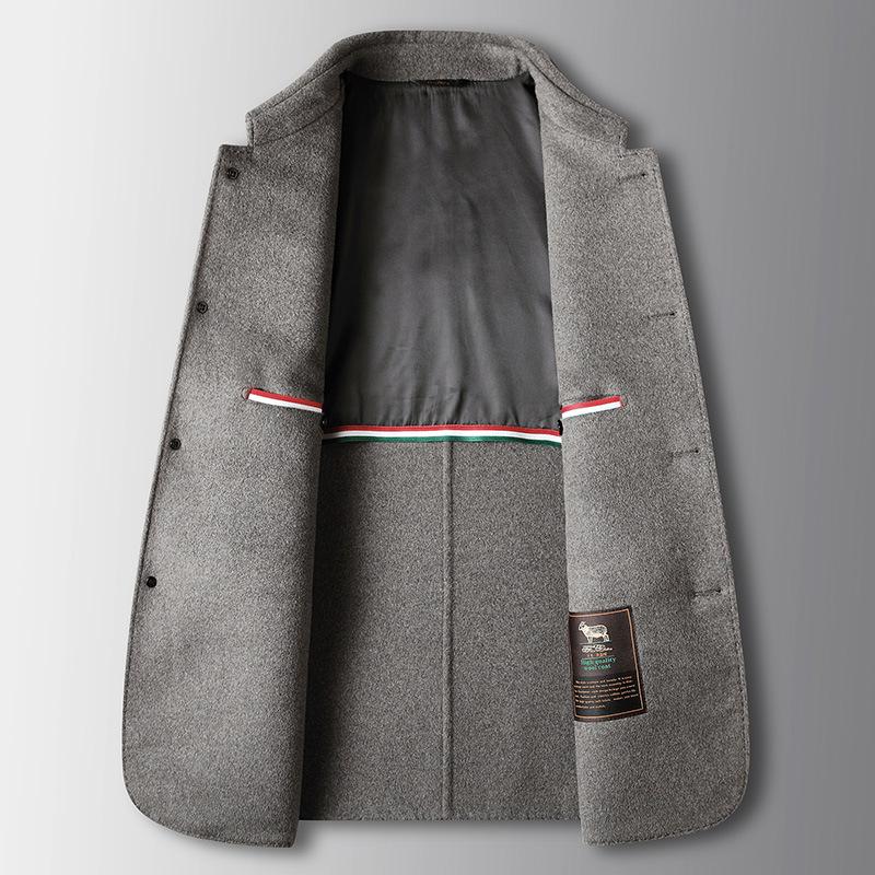 Herbst und Winter Handgefertigt Doppelseitige Wollreversjacke Business Casual Wolljacke Verdickt