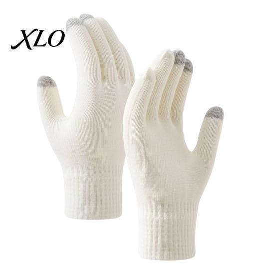 Cold Weather Cycling Gloves Knitted Touchscreen for Women Men, Winter Warm Five Finger Gloves, Protection Office Thermal Texting Driving And