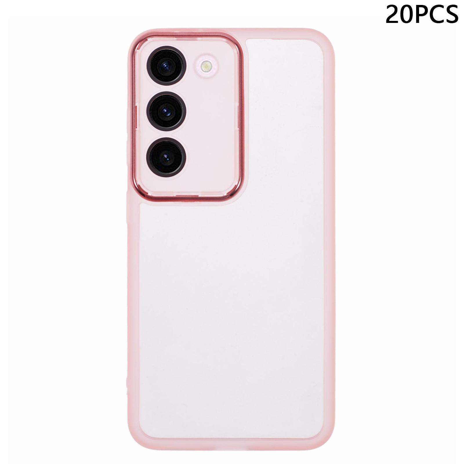 

Bulk Purchasing 20Pcs For Samsung Galaxy S23+ Case Electroplated Camera Frame TPU Phone Cover Precise Cutouts Transparent Pink