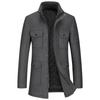 Men's Double-Layer Collar Wool Coat - Autumn/Winter European Size Business Outerwear
