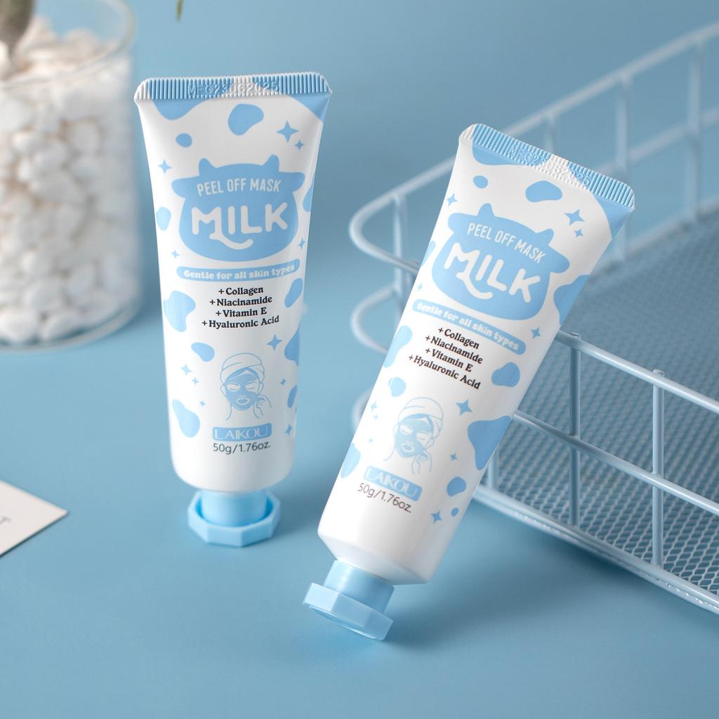 LAIKOU Milk Peel-Off Mask for Facial Treatment Deep Cleansing Blackhead Removal Pore Tightening Brightening