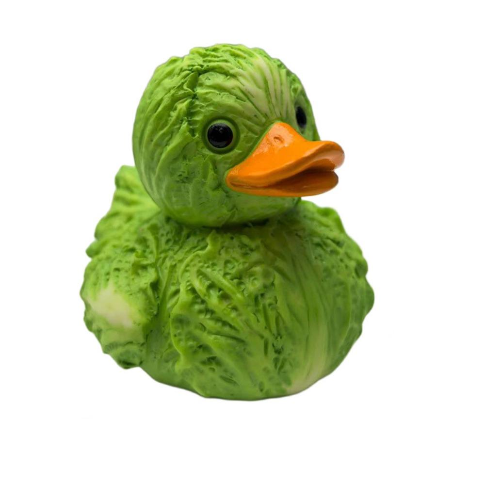 Resin Whimsical Vegetable Duck Ornament Cute Animal Sculpture Micro Landscape Duck Statue  Office