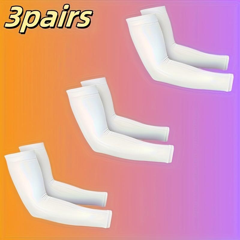 

3 Pairs Cooling Arm Sleeves | Breathable Elastic Quick-Dry Fabric, Ideal for Summer for Sports And Cycling білий
